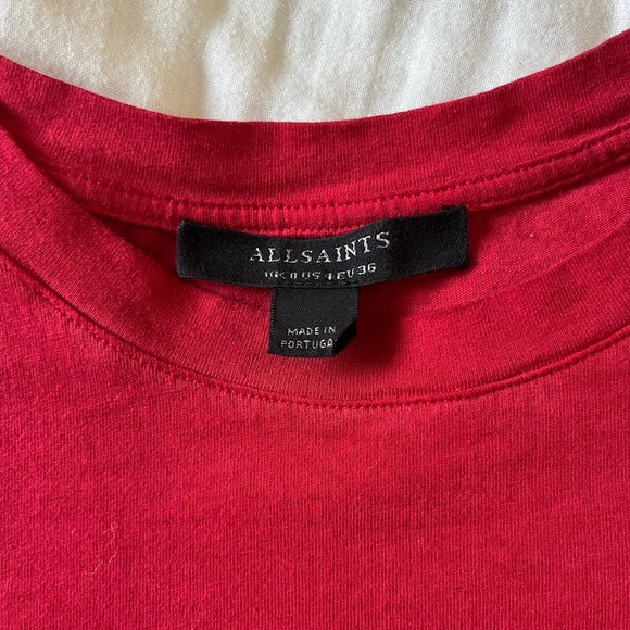 All Saints Red Short Sleeve Tee - Picture 2 of 5